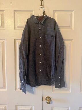 Volcom Men's Button-Down Shirt - Charcoal